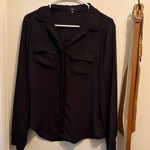 Lulu's Black Button Down Shirt